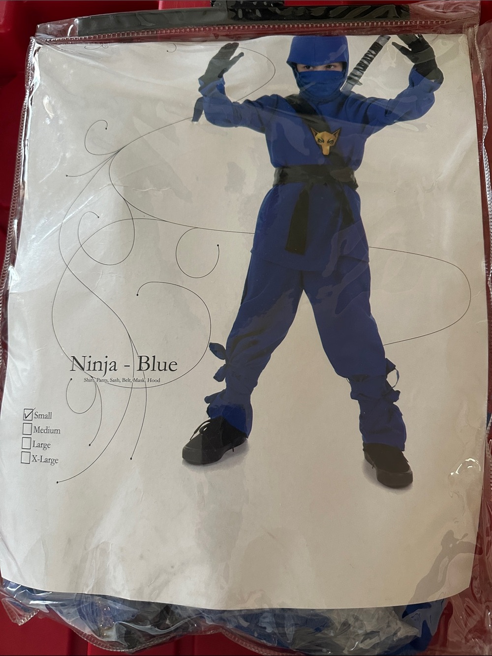Ninja Brand Blue Kids Ninja Costume with Black Accents